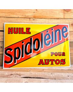 plaque émaillée Spidoleine huile pour autos