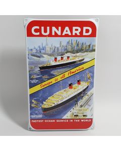 Cunard fastest plaque émaillé