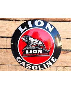 Lion Gasoline Petroleum Products - Plaque Émaillée 