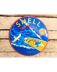 Shell marine - Plaque Émaillée Vintage