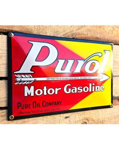 Purol Motor Gasoline Plaque émaillée