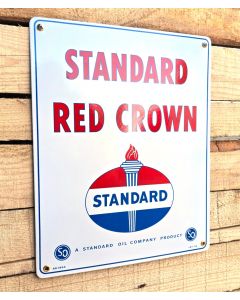 Standard Red Crown oil company plaque emaillee